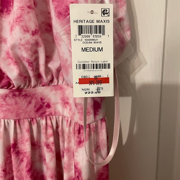 NWT pink tie-dye-look INC maxi dress - Picture 2 of 8